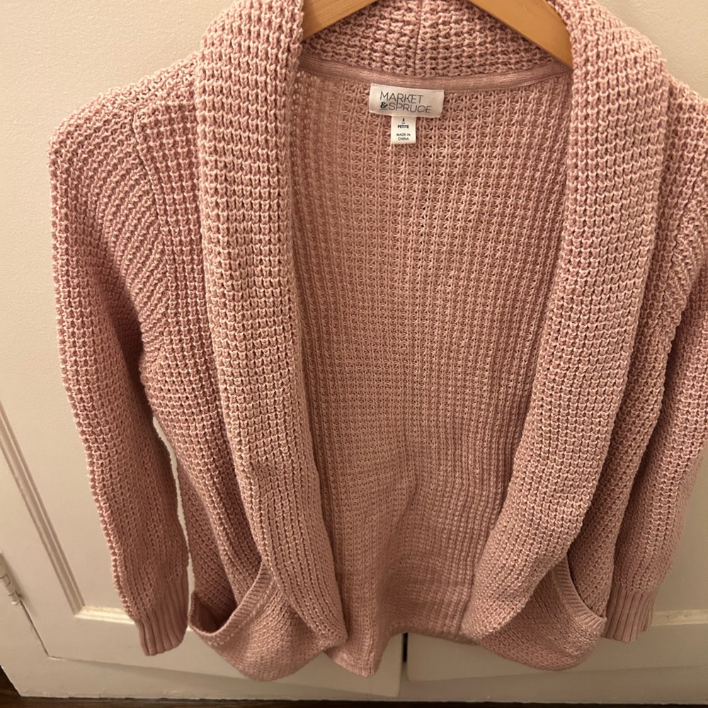 Market Spruce light pink cardigan petite small